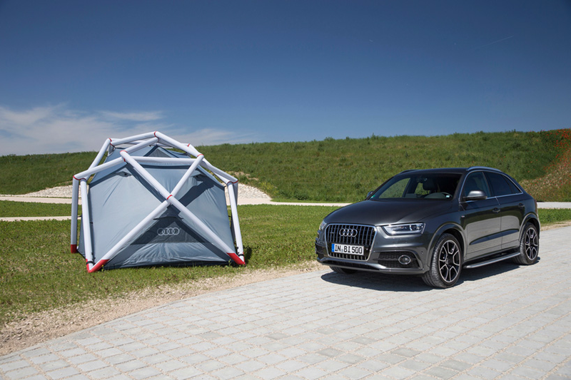 Illustration for article titled Double The Size Of Your Audi Q3 With This Space-Age Inflatable Tent
